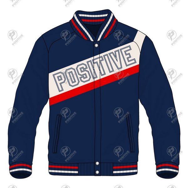 Positive Sports Style Front Zip Customized Wool Varsity Jacket