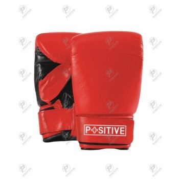 Positive Red Genuine Leather Boxing Bag Gloves