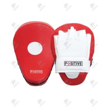 Positive Red & White Artificial Leather Focus Mitts