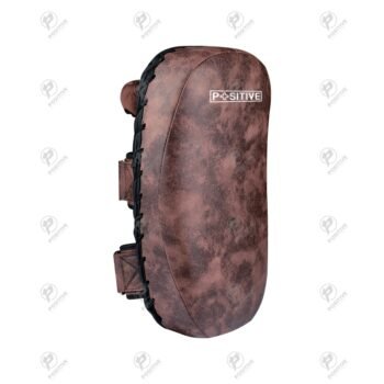 Positive Curved Antique Brown Leather Thai Kick Pads