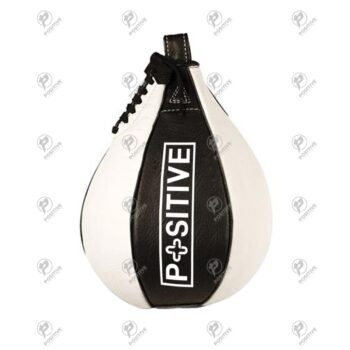 Positive Black & White Genuine Leather Punching Speed Bag