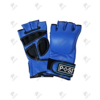 Positive Blue Leather MMA Grappling Gloves