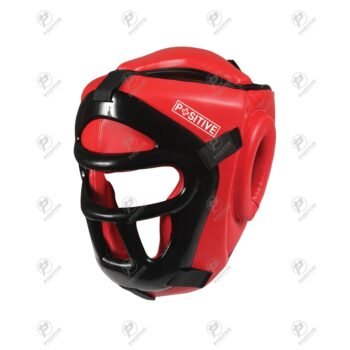 Positive Leather Boxing Headguard With Face Protector