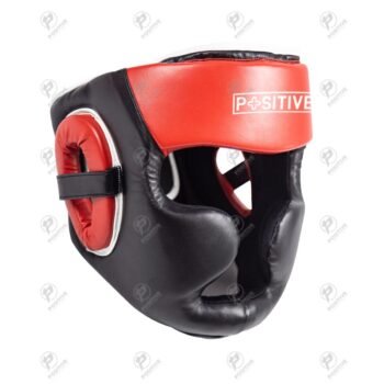 Positive Red & Black Artificial Leather Boxing Headguard