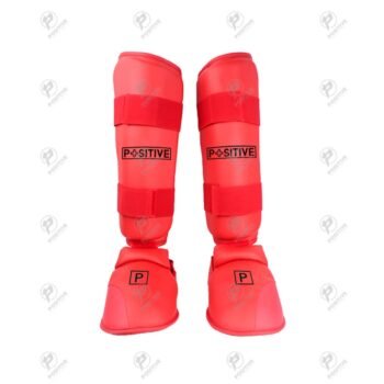 Positive Red PU Leather Boxing Shin Instep Guard