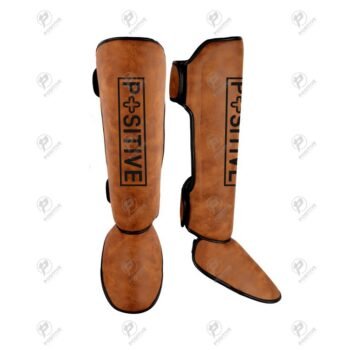 Positive Artificial Antique Leather Boxing Shin Pads