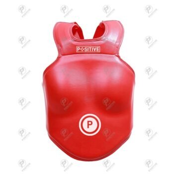 Positive Martial Arts Women Trainer Vest Red Leather Chest Guard