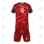 Positive Green Camouflage Printed V-Neck Soccer Uniform Kit