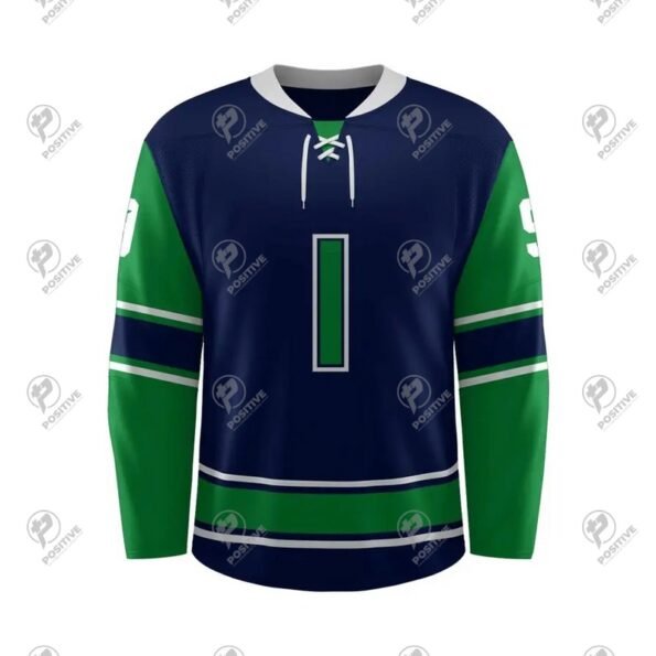 Positive Lace Collar Custom Sublimation Printed Ice Hockey Jersey