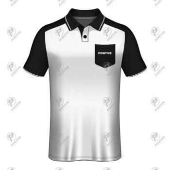 Positive Two Color Chest Pocket 2-Button Short Sleeve Polo Shirt