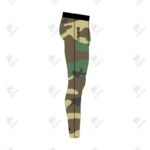Positive Mens Green Camouflage Printed Compression Pant