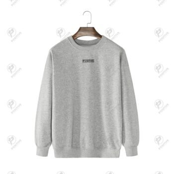 Positive Round Neck Cotton Pullover Fleece Jumper